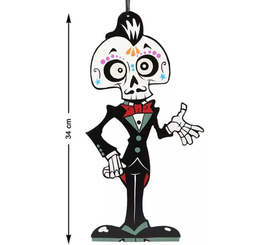 Dia esqueleto dos mortos para decoração 34x17 cm