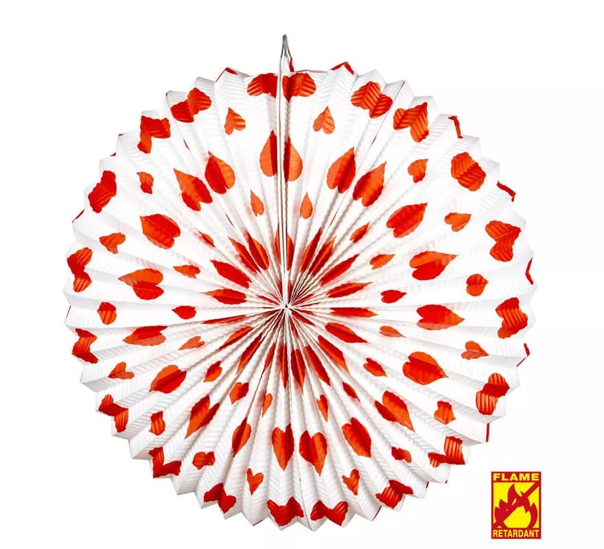 Red Hearts Lanterna retardante de chamas 36 cm/dm