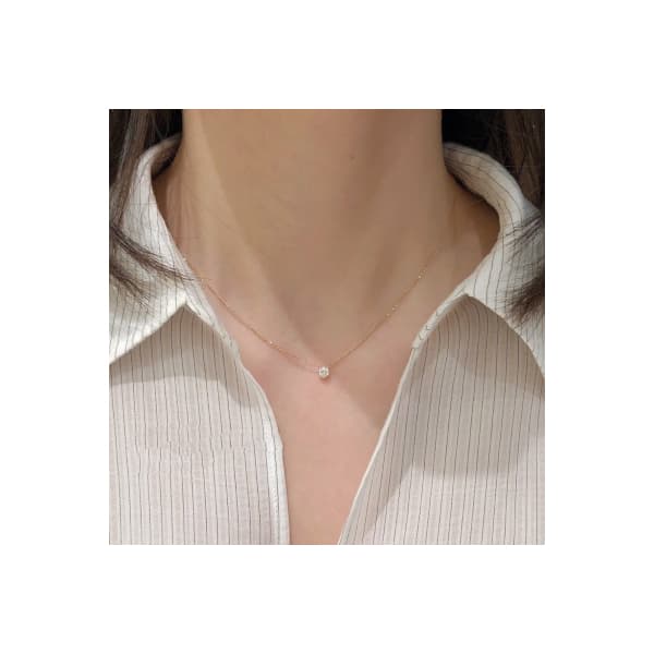 MsBlossom - Sterling Silver Rhinestone Pendant Necklace - 36cm + 5cm - One color
