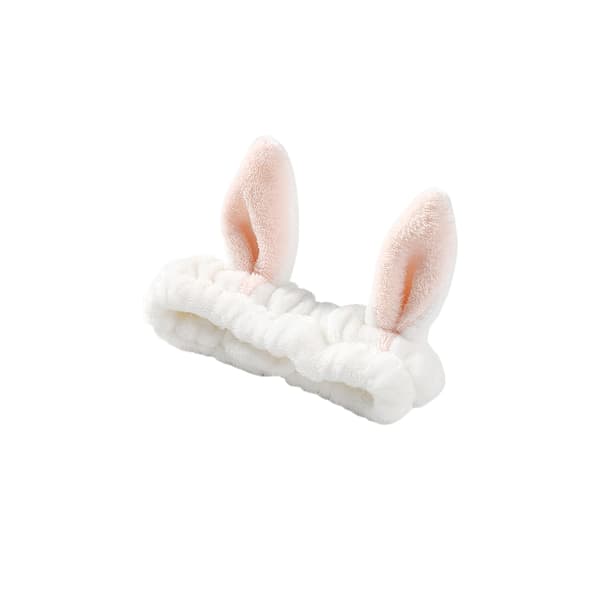 MsBlossom - Face Wash Animal Ribbon Headband - 1pc - White