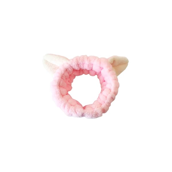 MsBlossom - Face Wash Cat Ribbon Headband - 1pc - Pink