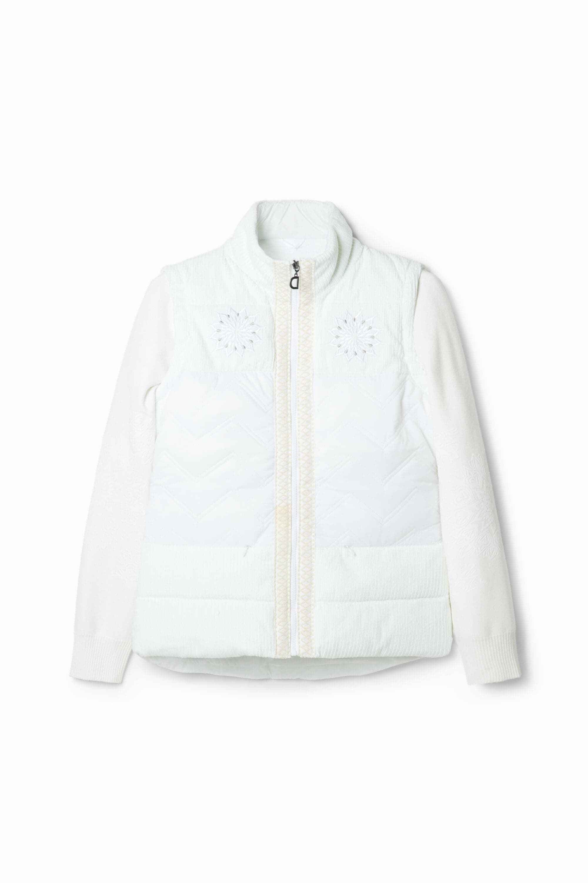Desigual, Slim short jacket textures, White, XXL