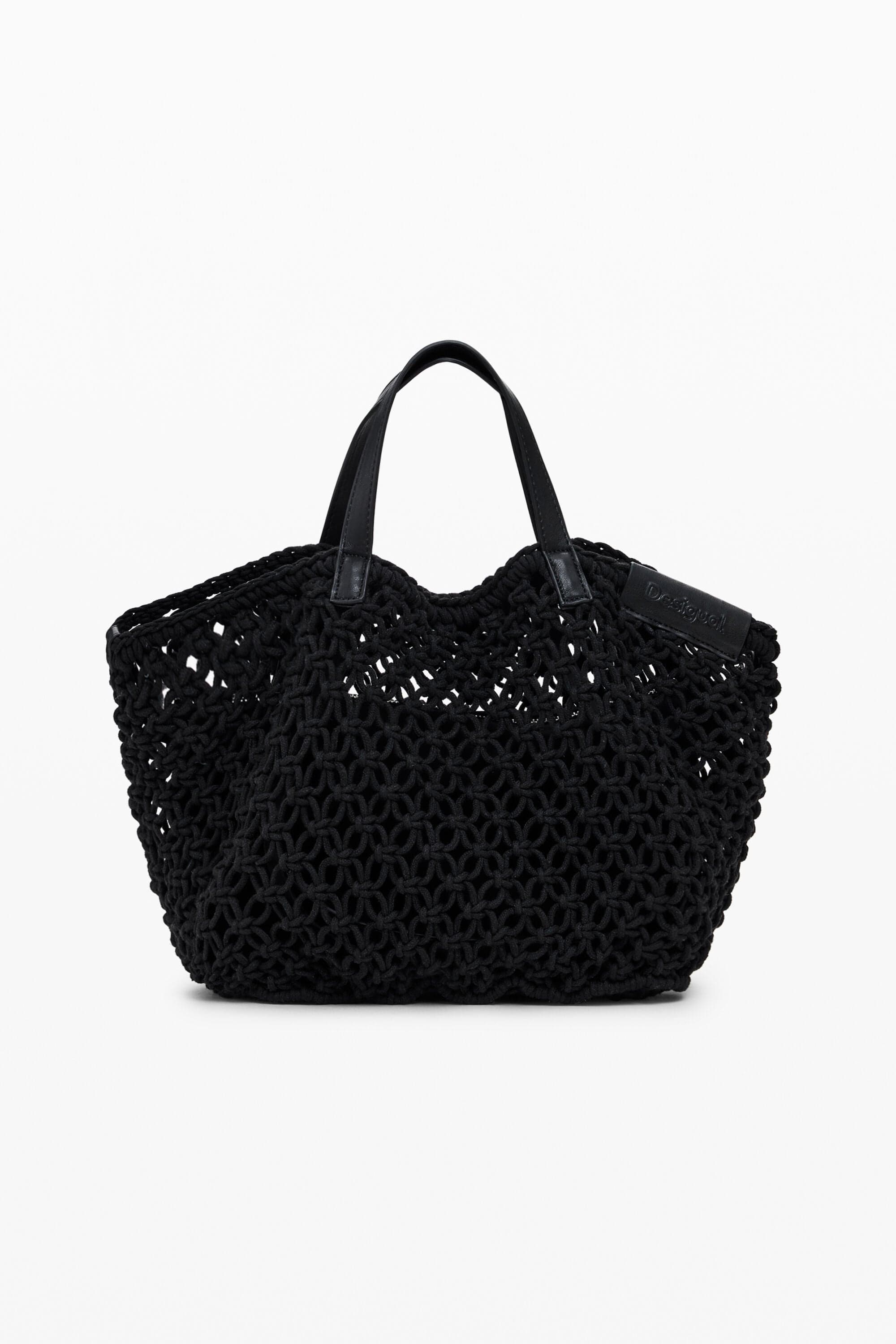 Desigual, Large crochet shopper bag, Black, U