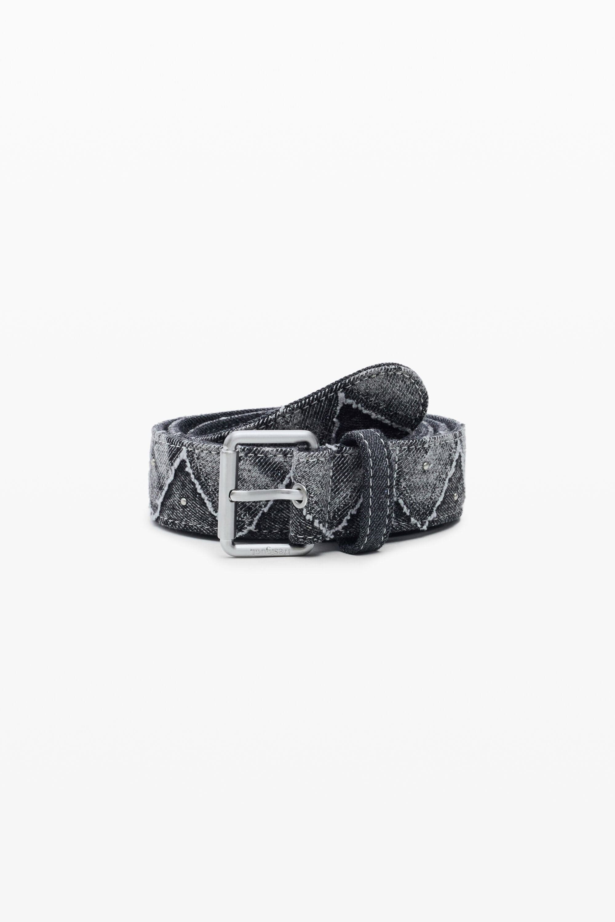 Desigual, Denim zigzag belt, Blue, 95