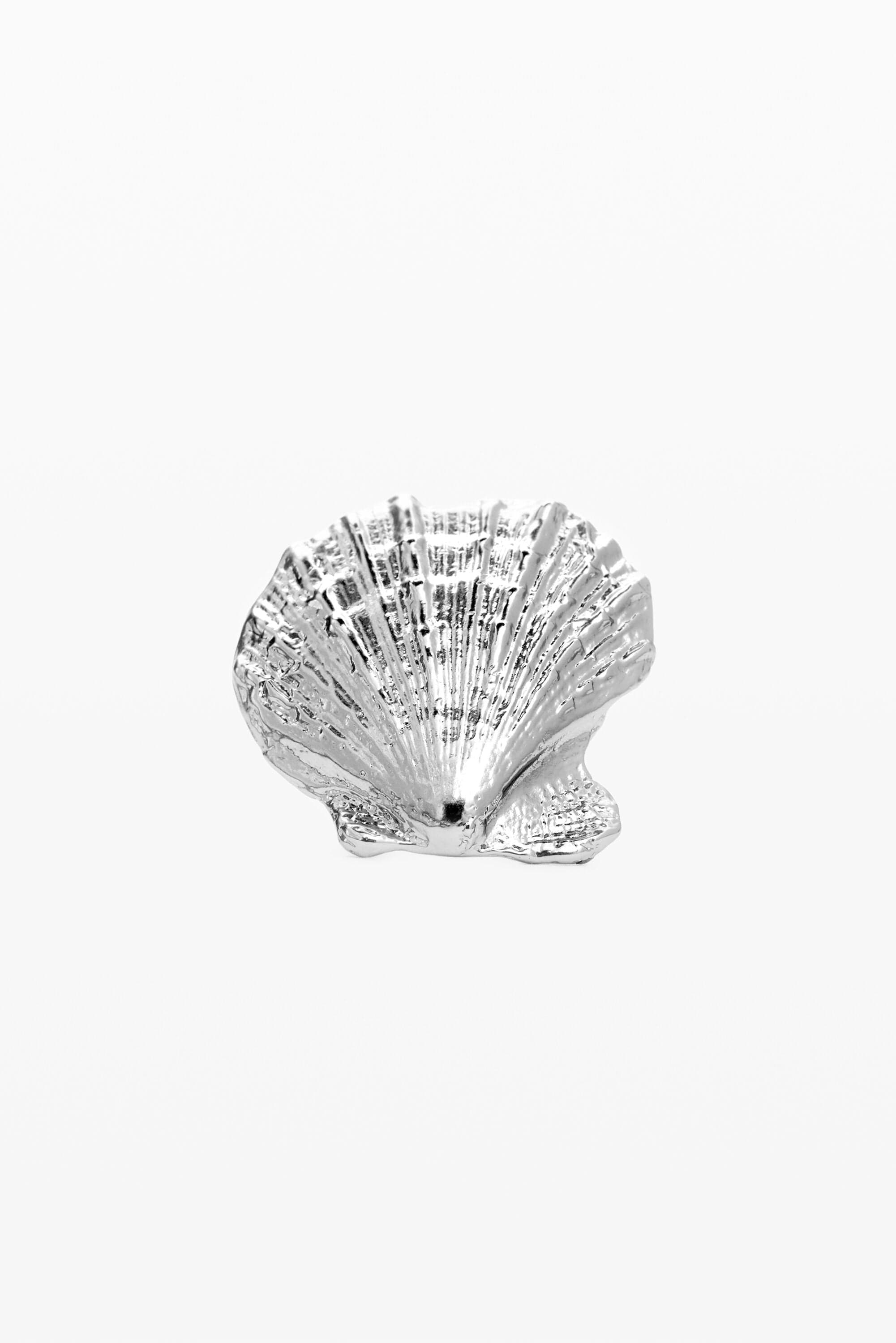 Desigual, Silver-plated shell ring Zalio, Black, 14