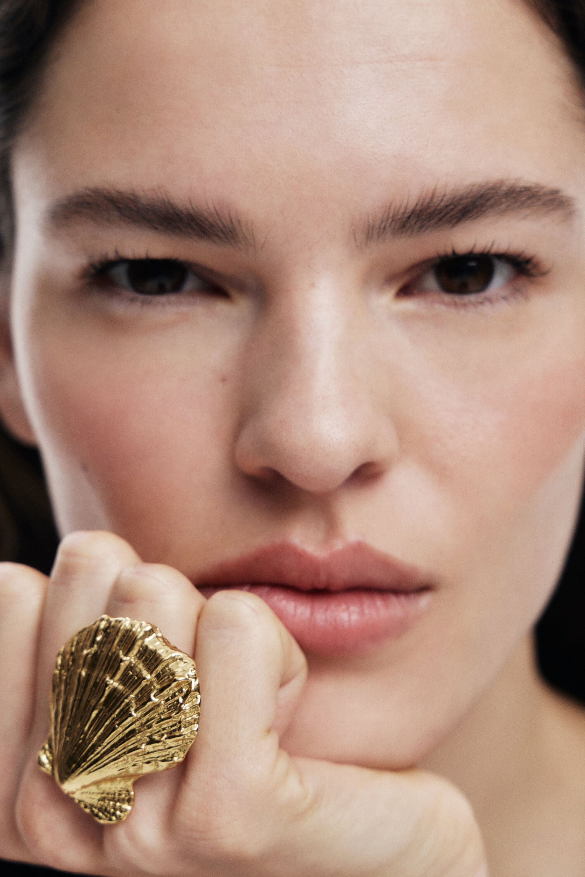 Desigual, Gold-plated shell ring Zalio, Women, 14