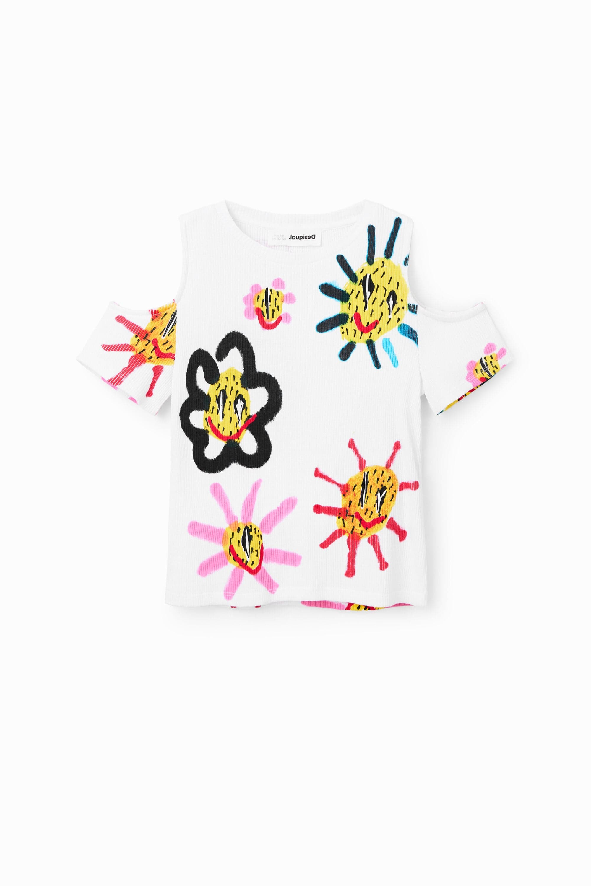 Desigual, Cut-out sun T-shirt, White, 9/10