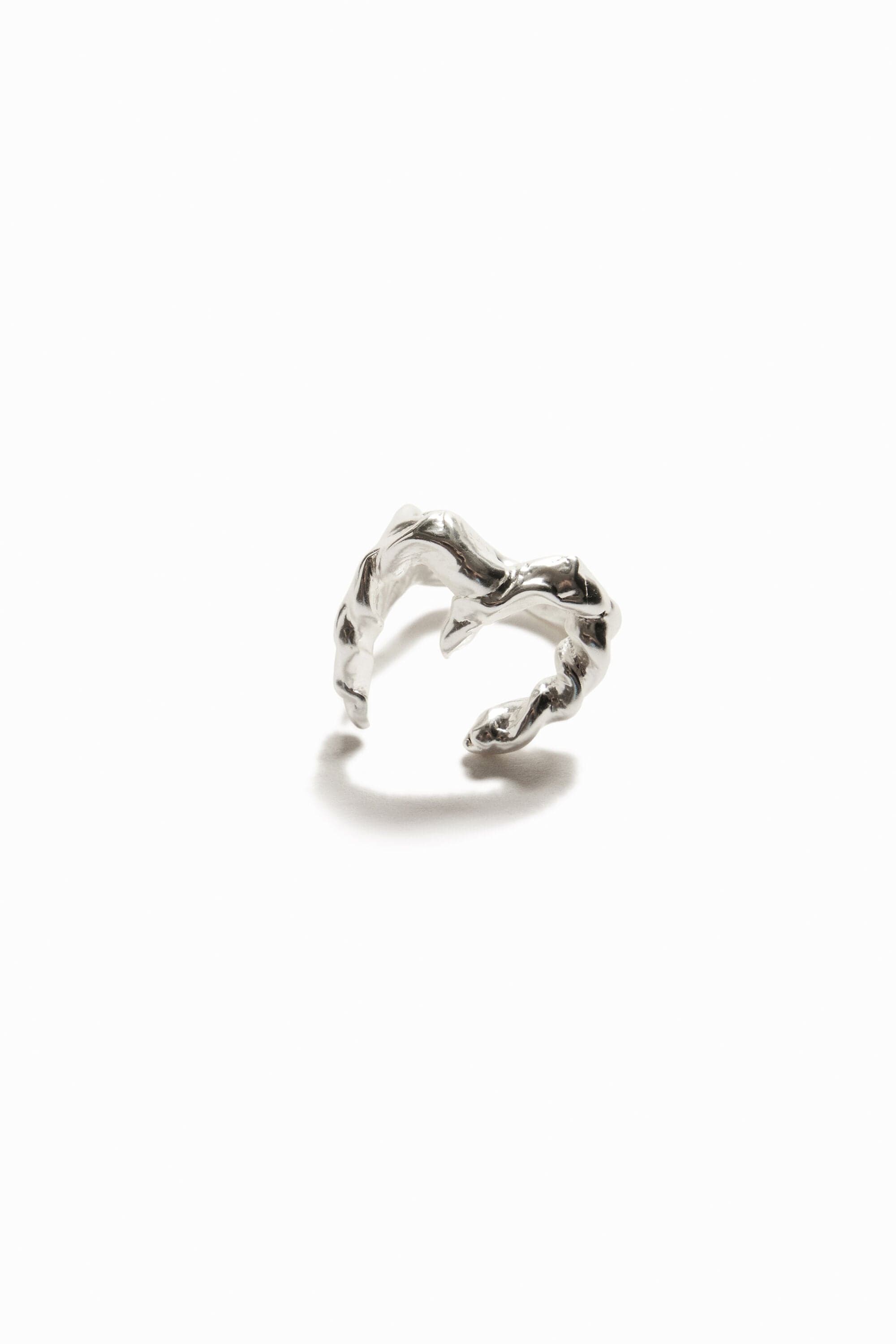 Desigual, Zalio silver plated letter M ring, Black, M