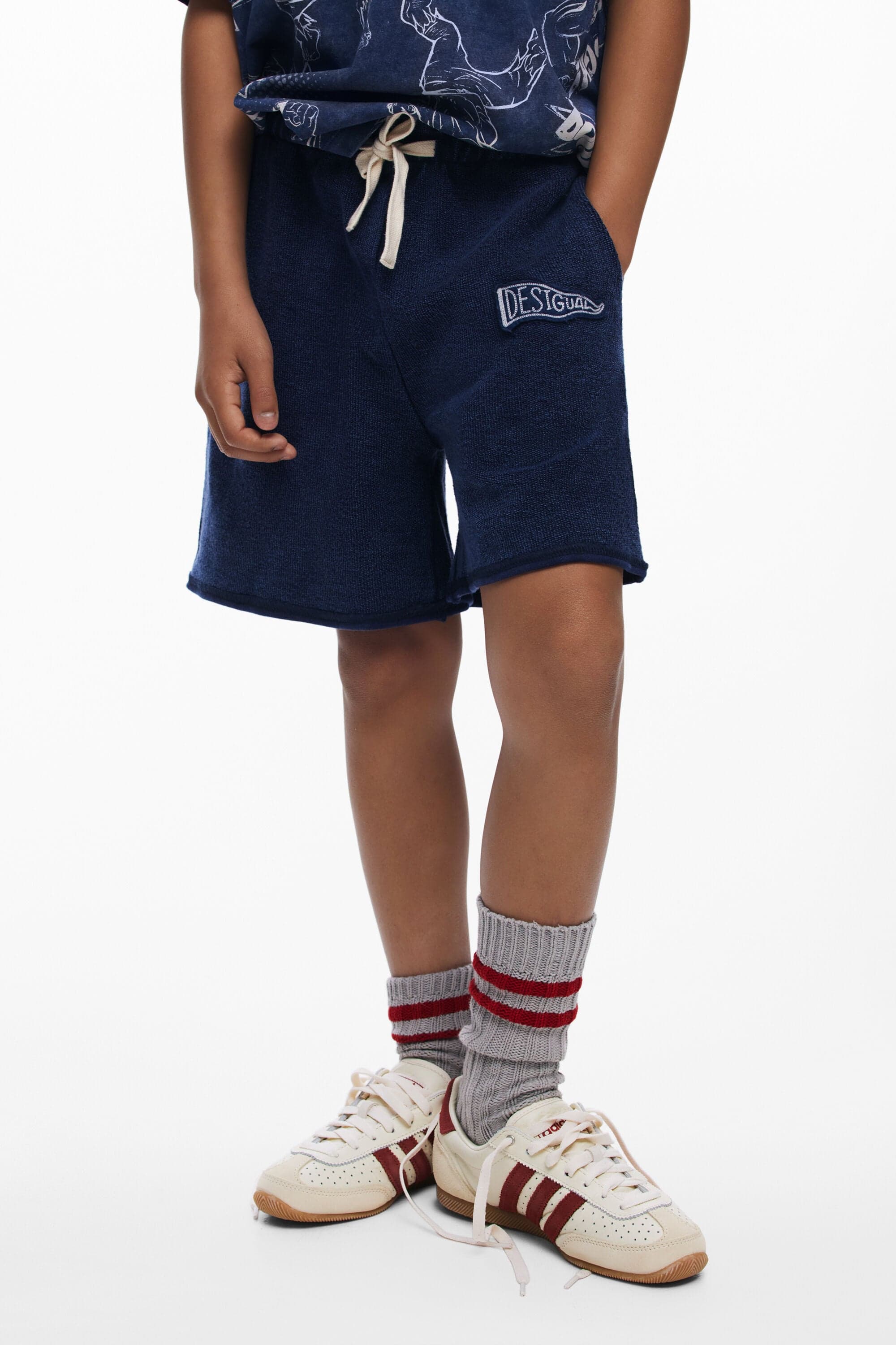 Desigual, bermuda logo bordado, Infantil, AlgodàO, Azul, 7/8