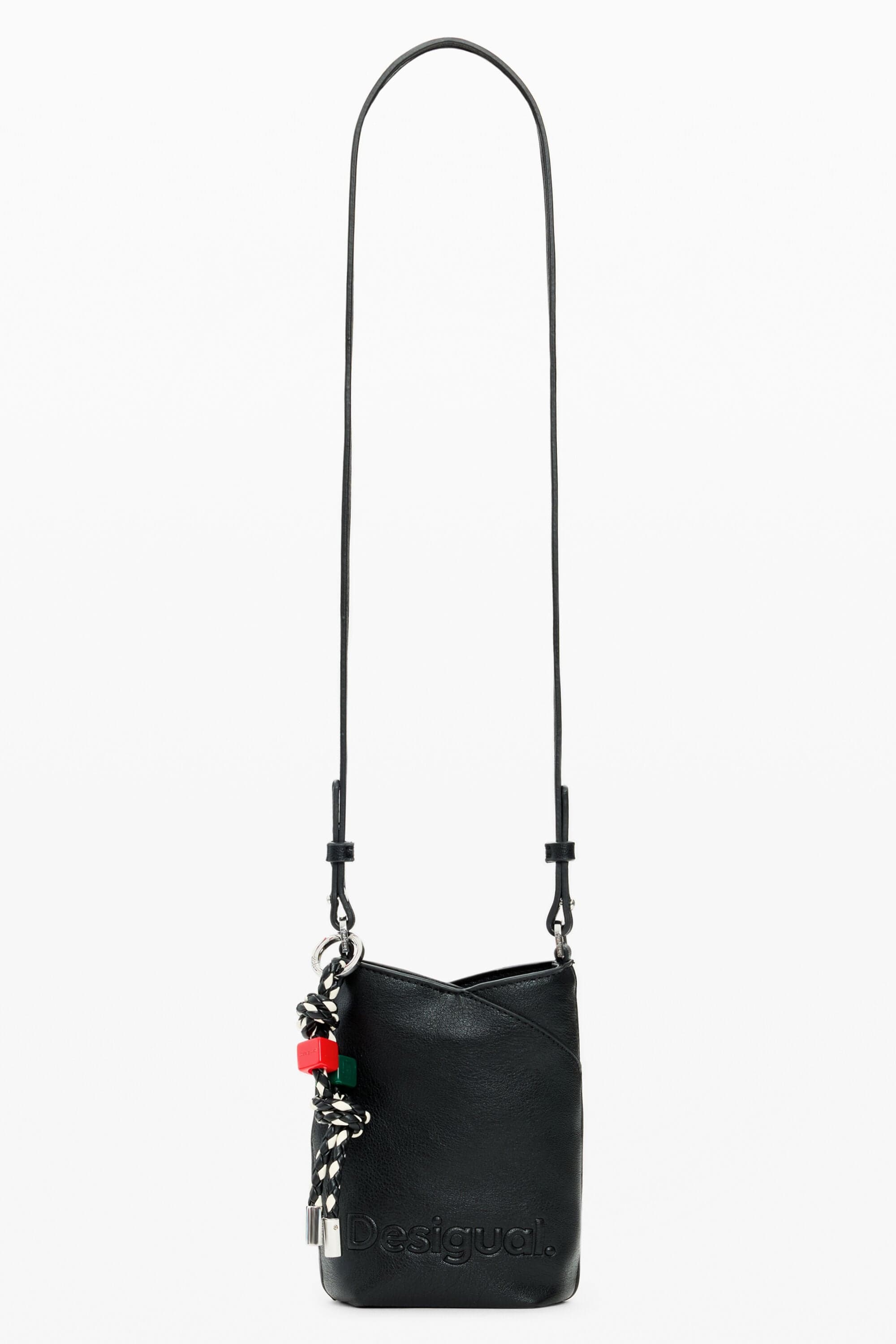 Desigual, Porta telemóvel com berloques, Mulher, Poliuretano, Preto, U