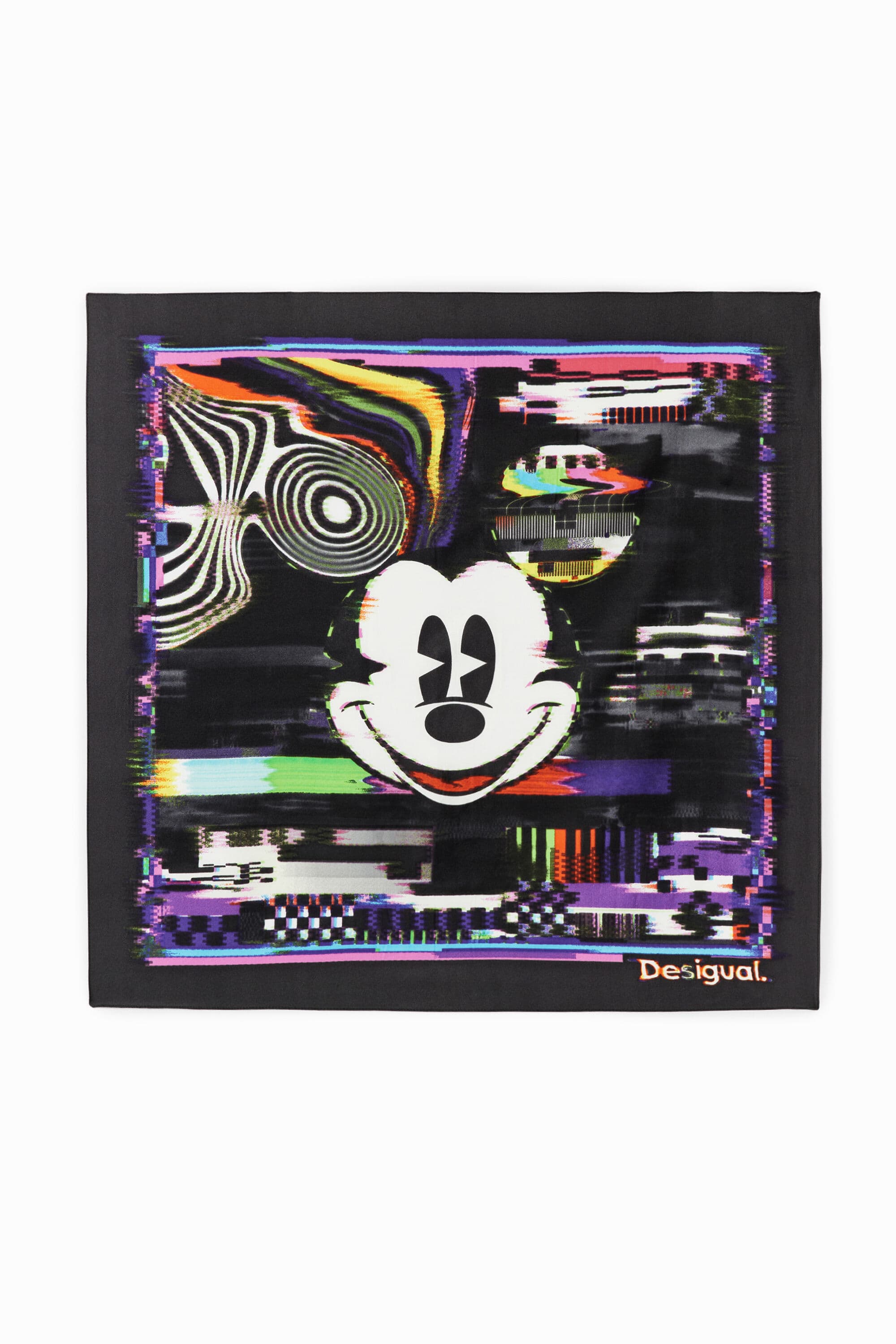 Desigual, Lenço quadrado Mickey Mouse, PoliÉSter, Preto, U