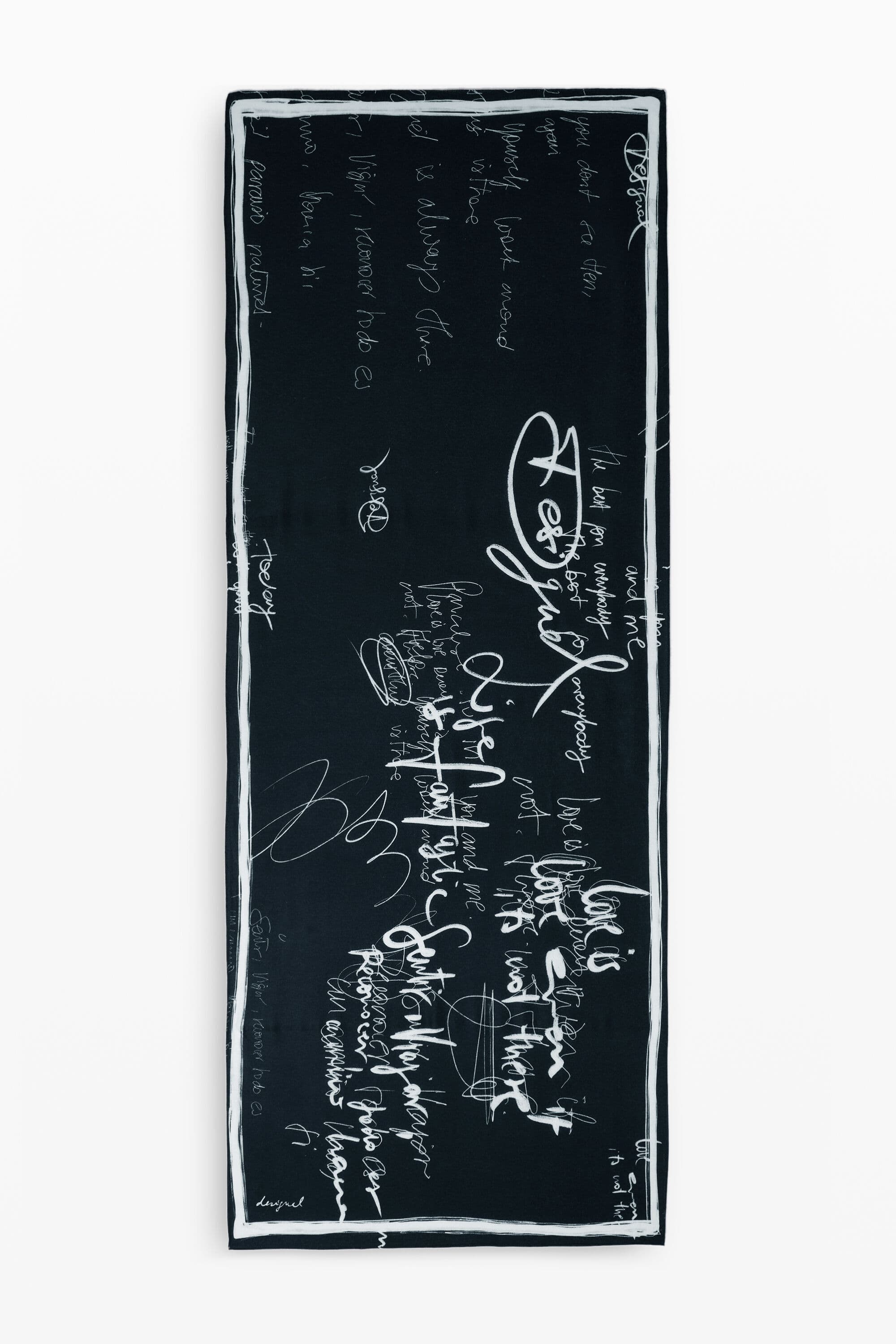 Desigual, Foulard lettering, Viscose, Preto, U