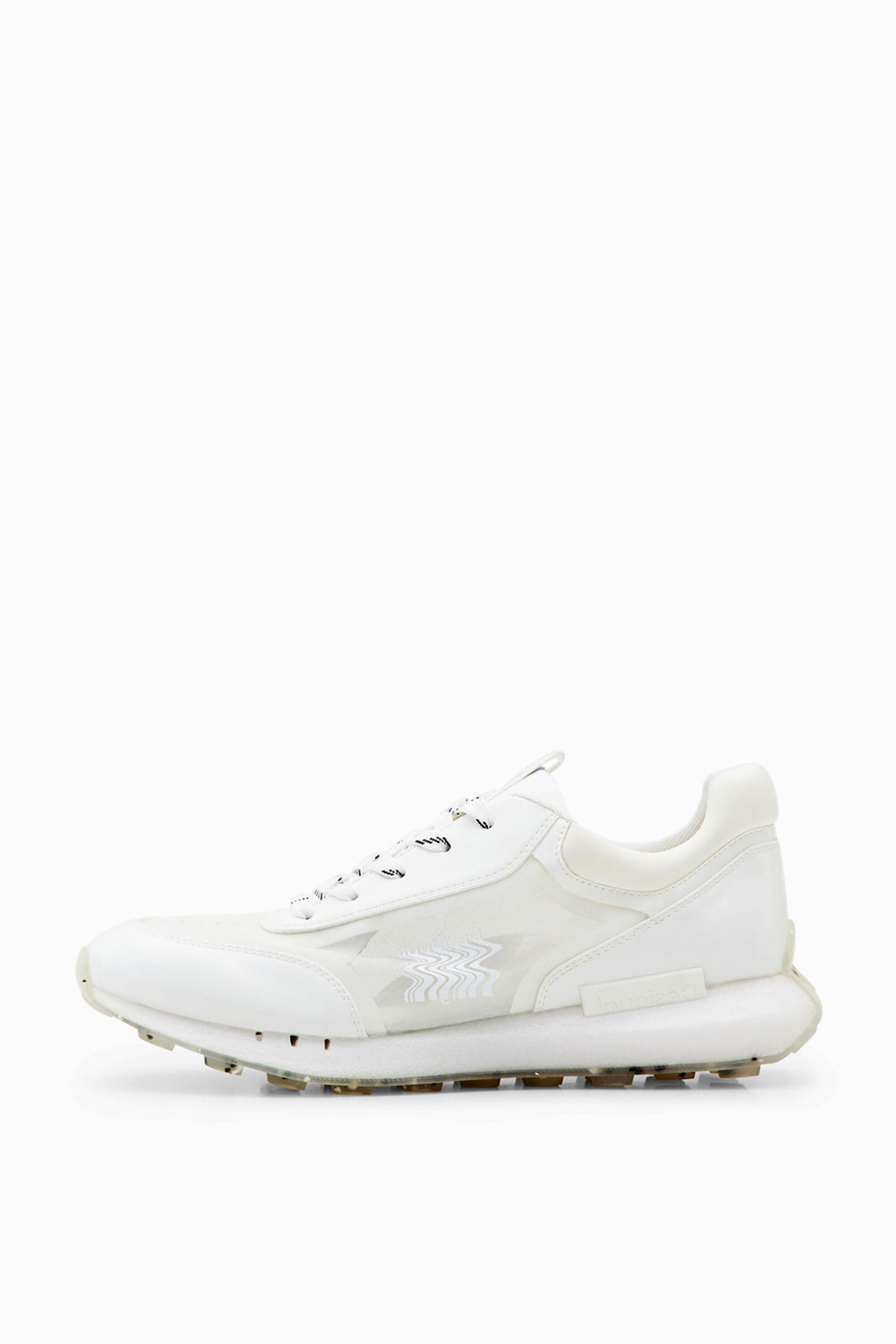 Desigual, Transparency running sneakers, White, 39