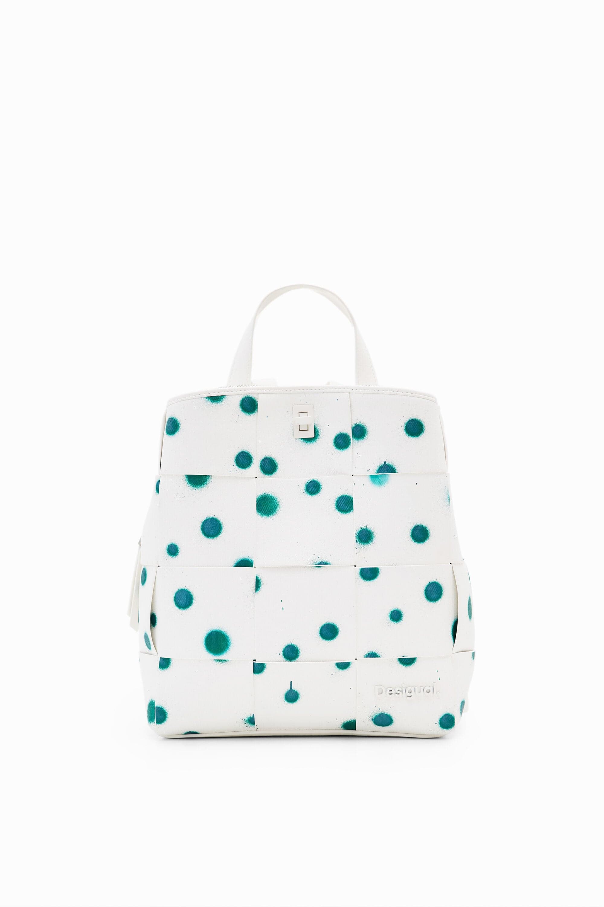 Desigual, S woven droplets backpack, Polyurethane, White, U