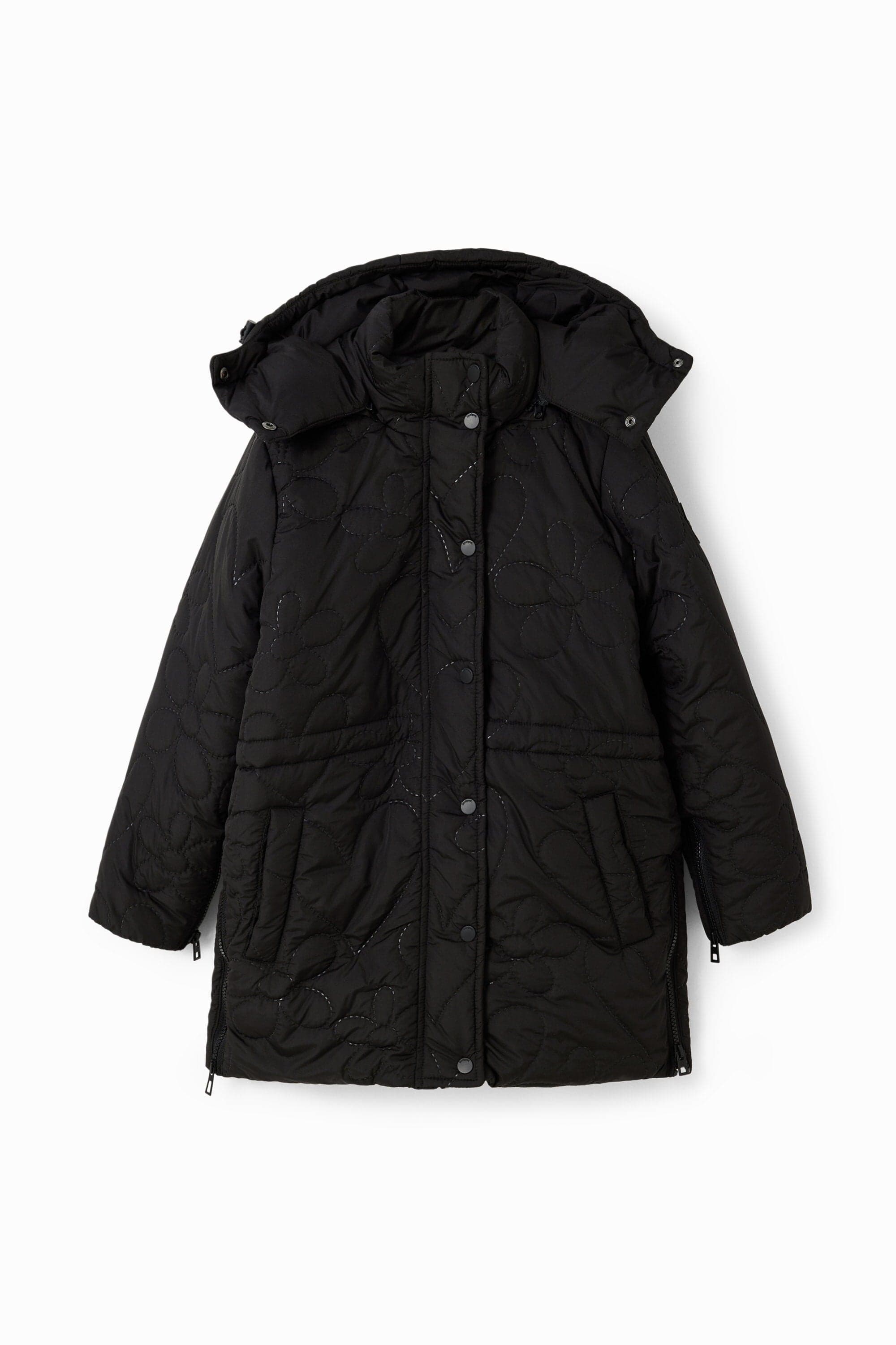 Desigual, Padded heart coat, Polyester, Black, 7/8