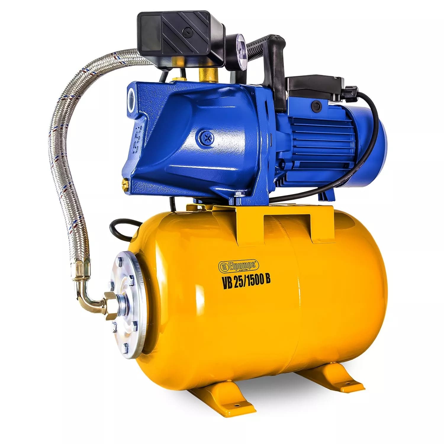 VB 25/1500 B Grupo de pressão, com turbina em aço INOX, 1500 W, 6.300 l/h, 4,8 bar, 25 L