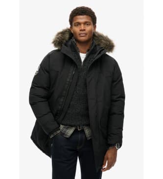 Superdry para homem. M5011929A Parka Everest de pelo sintético preto (XXL), Casual, Polister Reciclado, Sustentável