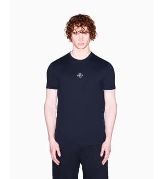 A|X Armani Exchange para homem. XM002454AF10358UB101 T-shirt design azul-marinho (L), Casual, Algodão, Manga curta