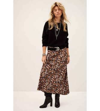 BA&SH para mulher. 1H25ONIN Saia castanha Onintia (40), Marrom, Casual, Viscoso