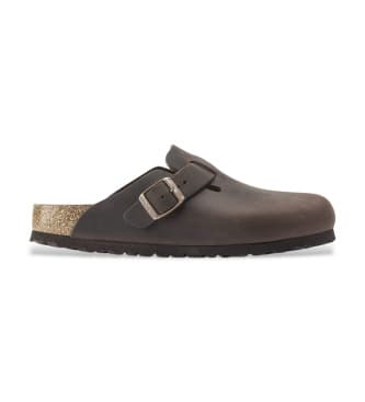 Birkenstock para mulher. 860131 Tamancos de Couro Boston (Ajuste Regular) castanho (40), Marrom, Plano, Nenhum, Casual