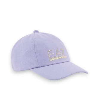 EA7 para mulher. 7W000327_AF13009 Boné de basebol lilás (OSFA), Casual, Algodão