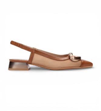 Hispanitas para mulher. HV253955 Sabrinas Dali castanhas (36), Couro, Marrom, Plano, 1 a 3cm, Nenhum, Casual
