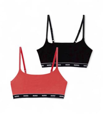 HUGO para mulher. 50545691 Conjunto de dois sutiãs preto, vermelho (XS), Homewear, Algodão