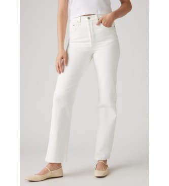 Levi's para mulher. 72693-0076 Calças de ganga de canelado com tornozelo direito branco (33/29), Casual, Algodão, Denim