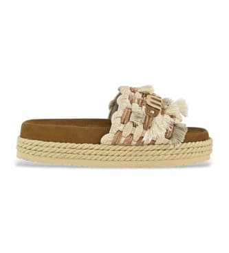 Mou para mulher. MU.SW451008K Sandálias monobanda bege (40), 1 a 3cm, Nenhum, Casual