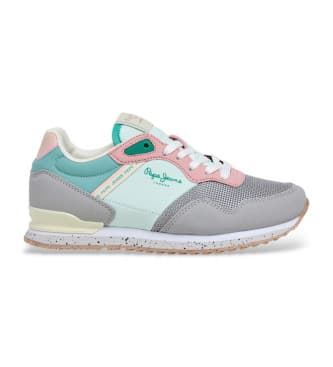 Pepe Jeans para mulher/menina. PGS400015 Sapatilhas London Bubble cinzentas (38), Plano, Cordão, Casual, Cinza, moda infantil