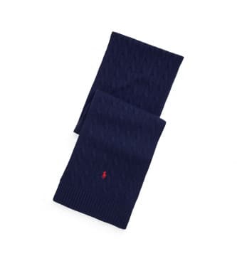 Polo Ralph Lauren para homem. 449959345002 Cachecol com lã em tecido de malha eights da marinha (OSFA), Casual, Marinho