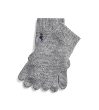 Polo Ralph Lauren para homem. 710886135003 Luva de lã cinzenta (OSFA), Casual, Cinza