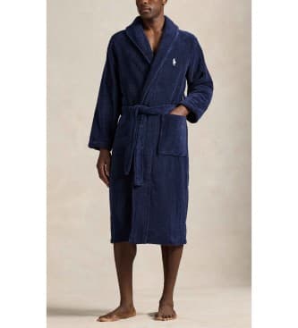 Polo Ralph Lauren para homem. 714853990001 Roupão de algodão felpudo azul-marinho (S-M), Homewear