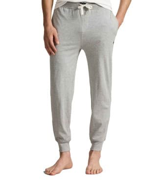 Polo Ralph Lauren para homem. 714844763001 Calças de pijama de malha de algodão cinzentas (L), Homewear, Cinza