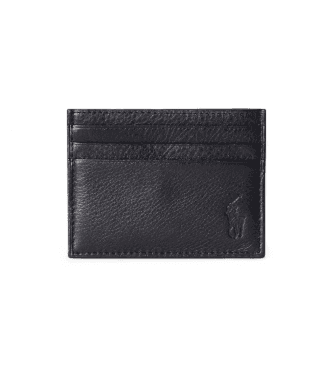 Polo Ralph Lauren unisex. 405913722002 Porta-cartões em pele granulada preta (OSFA), Preto, Casual, Clássico