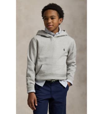 Polo Ralph Lauren para menino. 323749954017 Camisola de lã com capuz cinzenta ((L) 10/12años= 150/161cm), Casual, Cinza, Algodão, moda infan