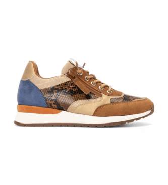 Refresh para mulher. 17296001-CAMEL Ténis 172960 castanho (37), Marrom, Plano, Cordão, Casual