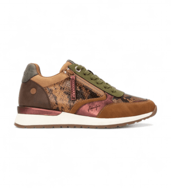 Refresh para mulher. 17317701-CAMEL Ténis 173177 castanho (40), Marrom, Plano, Zíper, Casual