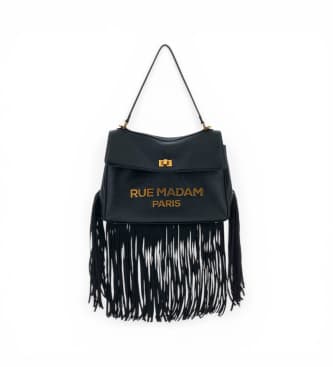 RUE MADAM PARIS para mulher. 1540 Saco Les Jours XL com franjas preto (OSFA), Casual, Poliuretano