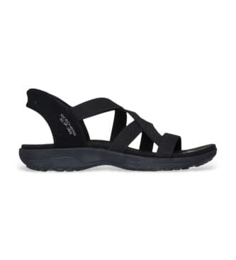 Skechers para mulher. 163460 Sandálias Reggae Slim - Stretch Flex preto (36), Plano, Nenhum, Casual