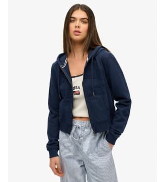 Superdry para mulher. W2012335A Sweatshirt Athletic Tonal Crop navy (S), Casual, Algodão, Marinho