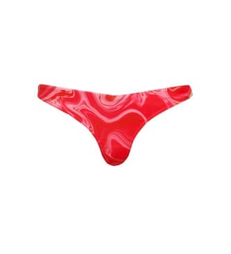 Superdry para mulher. W3010389A Calcinhas de biquíni rosa com estampado e design arrojado (L), Beachwear, Polister Reciclado, Sustentável