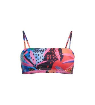 Superdry para mulher. W3010398A Top de biquíni bandeau tropical multicolorido (S), Beachwear, Polister Reciclado, Sustentável
