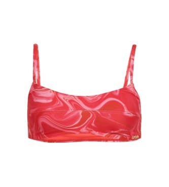 Superdry para mulher. W3010392A Top de biquíni rosa com estampado (M), Beachwear, Polister Reciclado, Sustentável