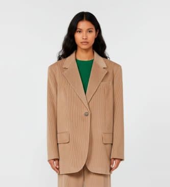 Weekend Max Mara para mulher. 2525046052600 Blazer Formia bege (M), Casual, Sapatos de Festa, Algodão, Clássico
