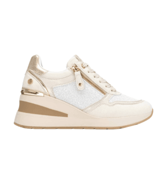 Xti para mulher. 14437901-BEIGE Ténis 144379 bege (38), 3 a 5cm, Zíper, Casual