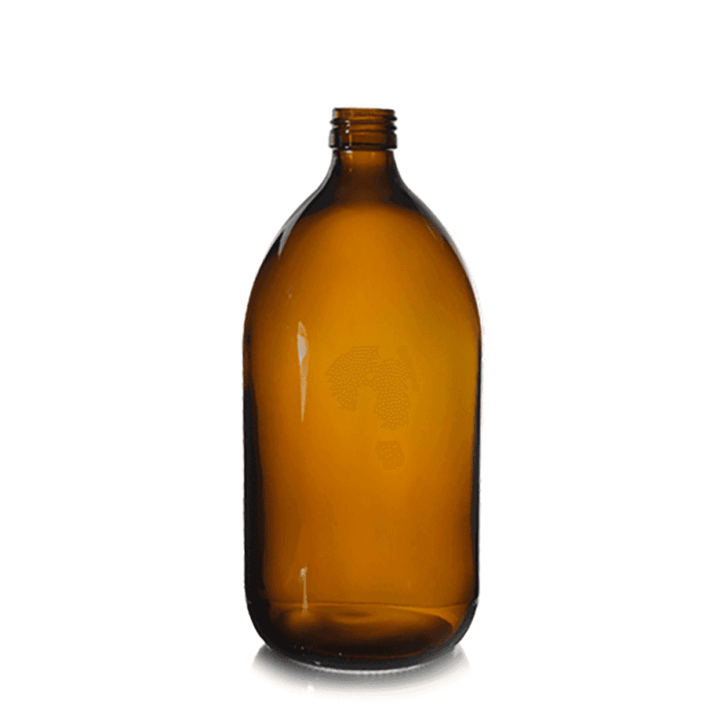 Botella de vidro âmbar de 1 litro - Qualidade certificada