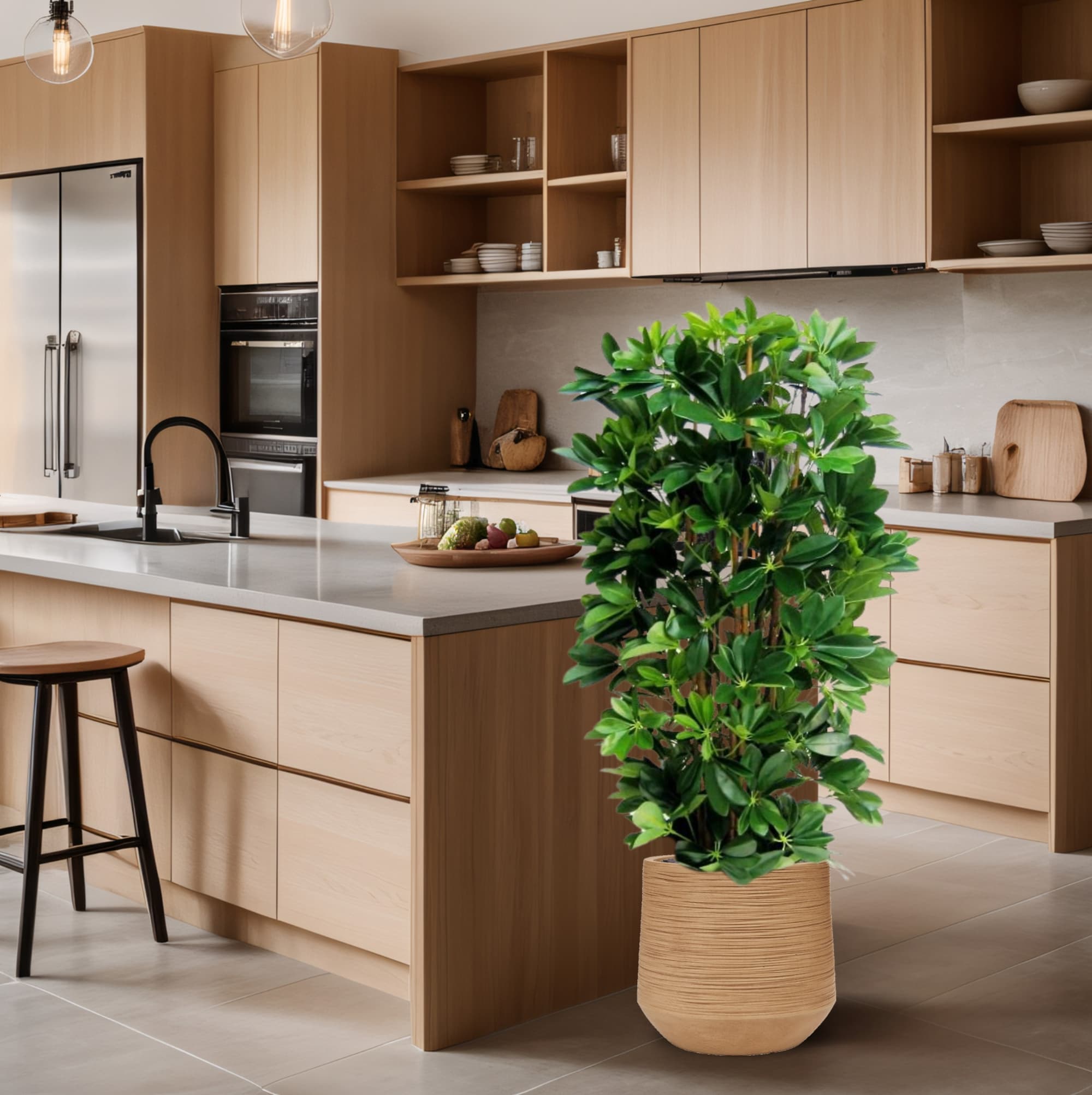 Coluna Schefflera planta artificial 120cm