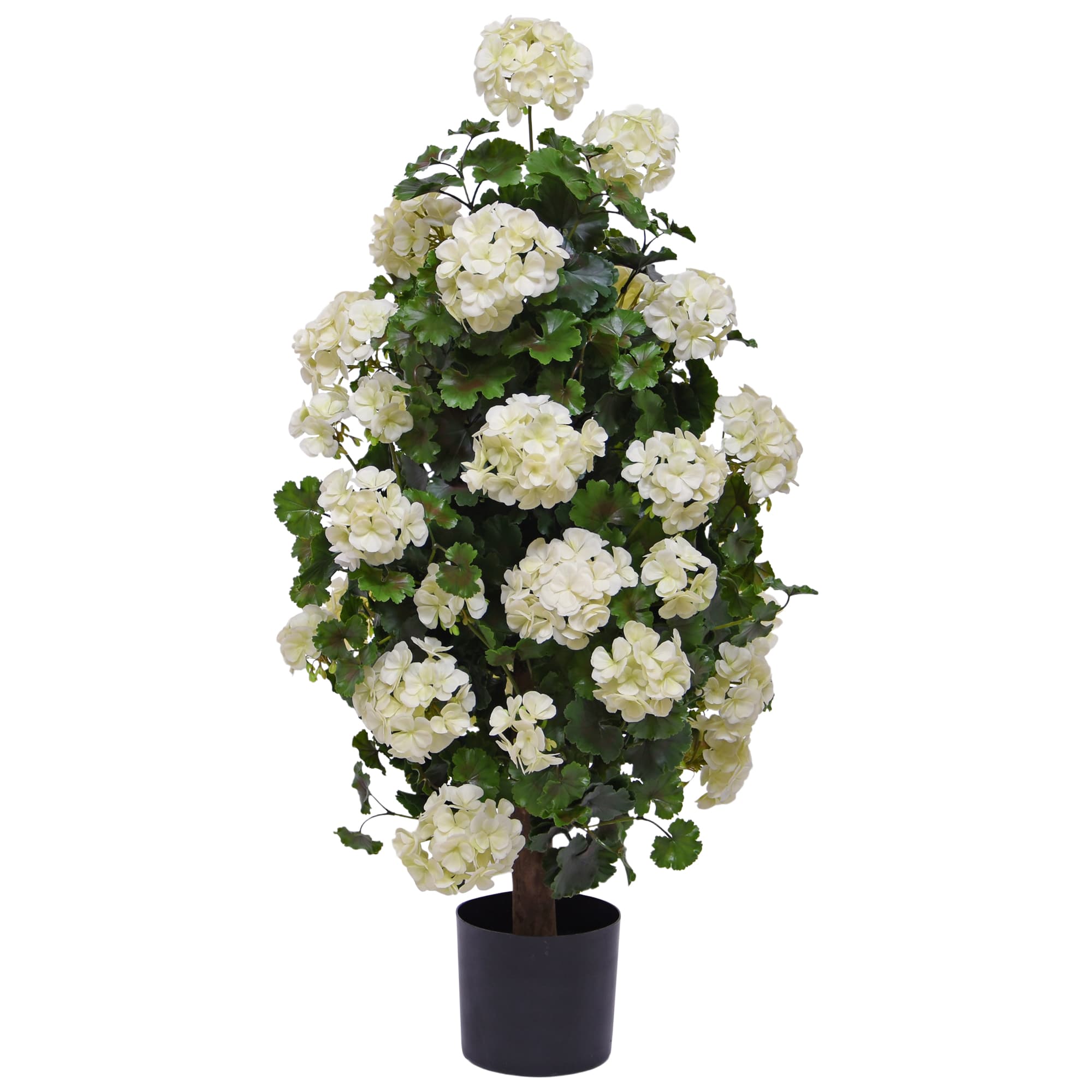 Gerânio artificial pirâmide 110cm planta UV creme