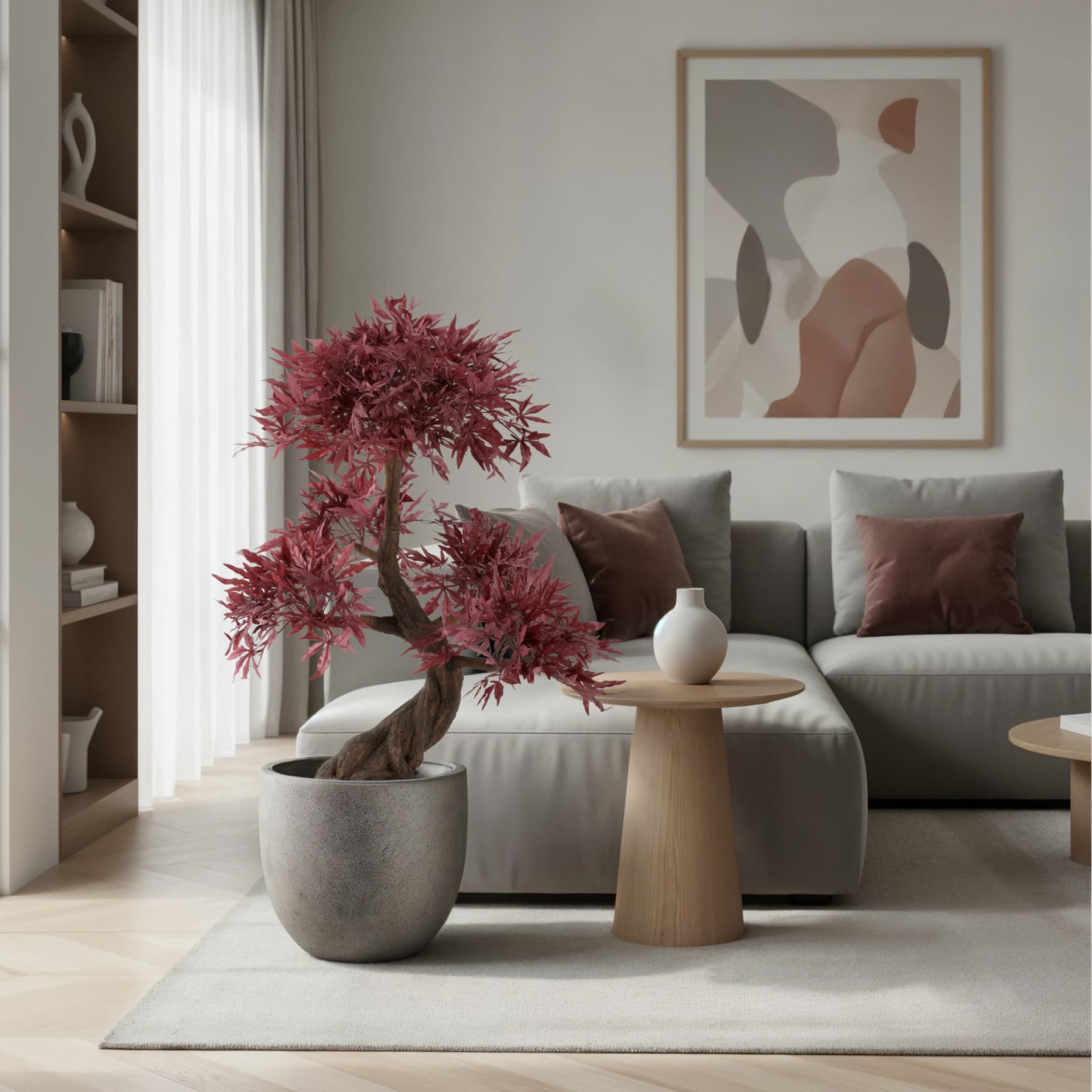 Bonsai de Acer Japonês Artificiais Deluxe 100cm Bordô